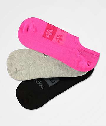 adidas Stacked Forum paquete de 3 calcetines invisibles rosas, grises y negros