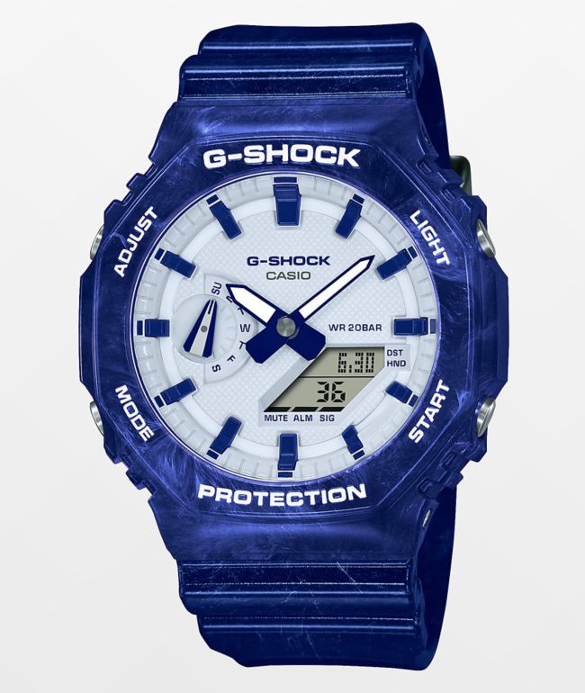  G-Shock GA2100BWP-2A Reloj azul y blanco