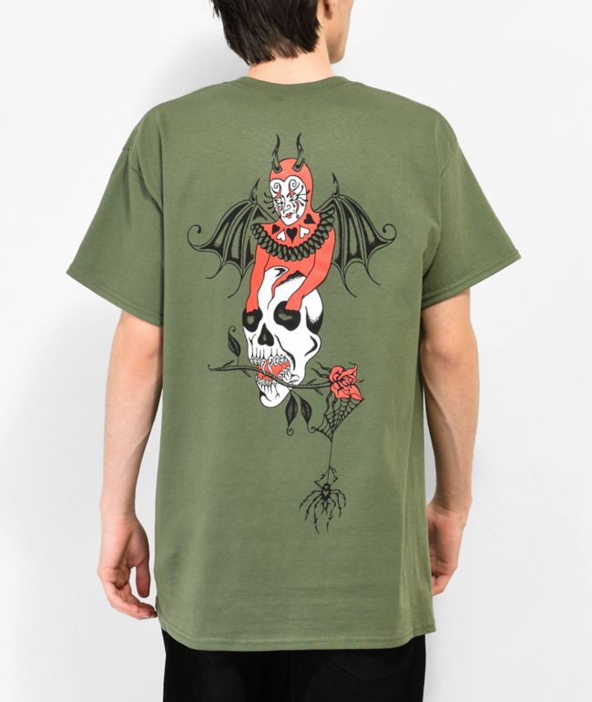 Contaminar Credo Geografía Welcome Angel camiseta verde militar