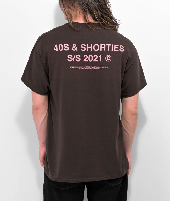 40s y Shorties Logotipo general camiseta marrón