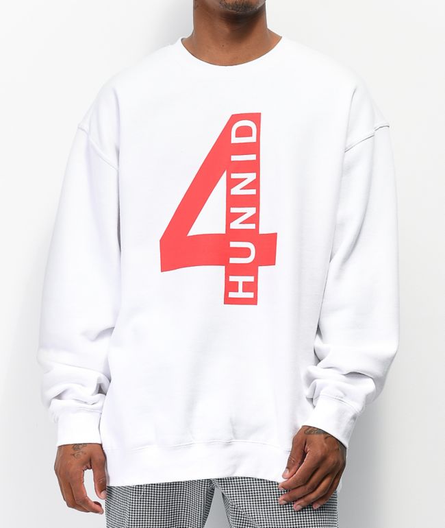 red and white crew neck