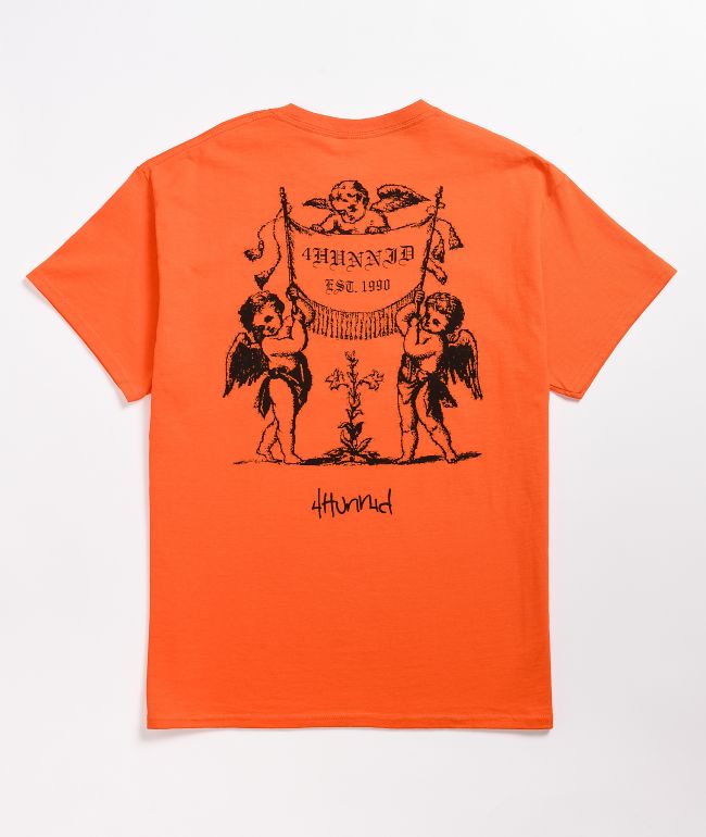 4Hunnid Angels Orange T-Shirt | Zumiez