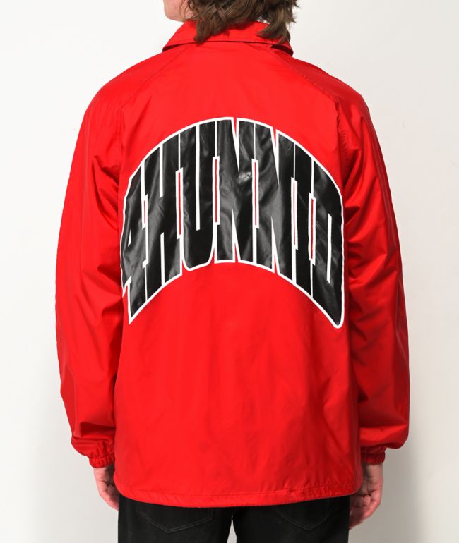 4Hunnid Curve Red Coaches Jacket