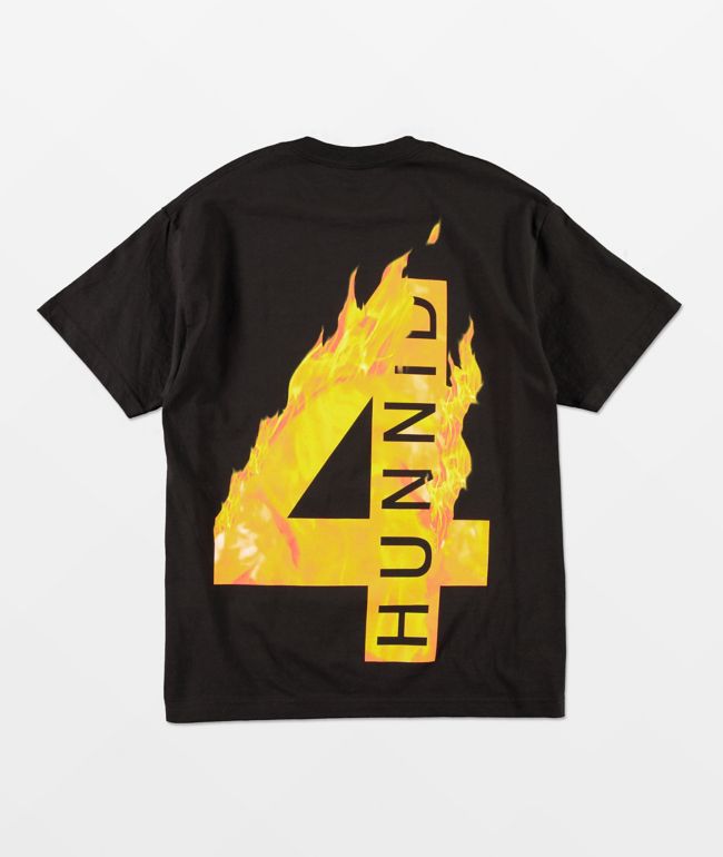 4Hunnid Flame Black T-Shirt