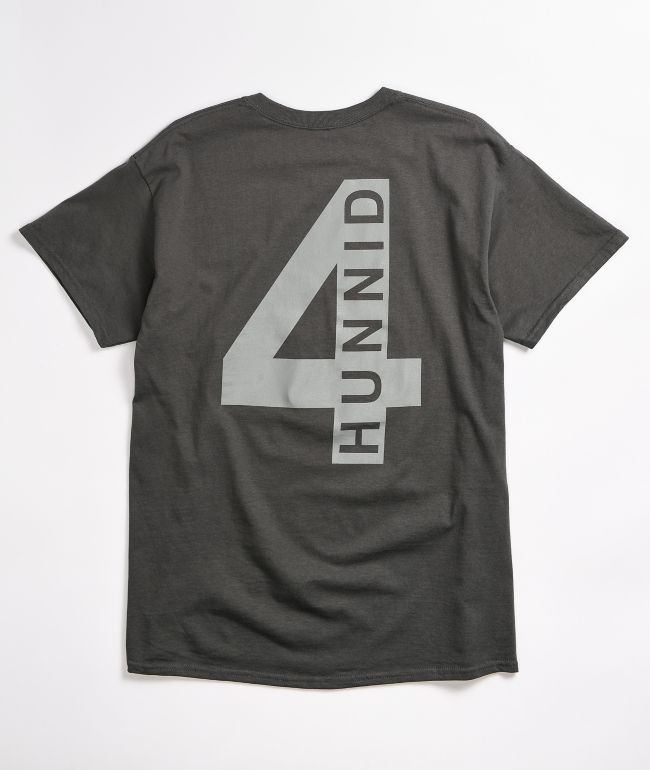 4Hunnid Logo camiseta gris