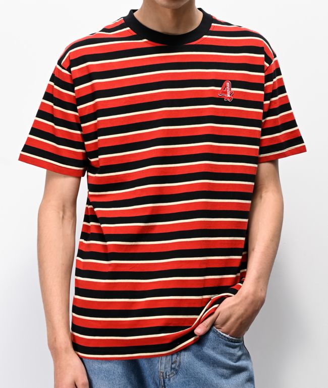 4Hunnid Khaki & Black Striped TShirt
