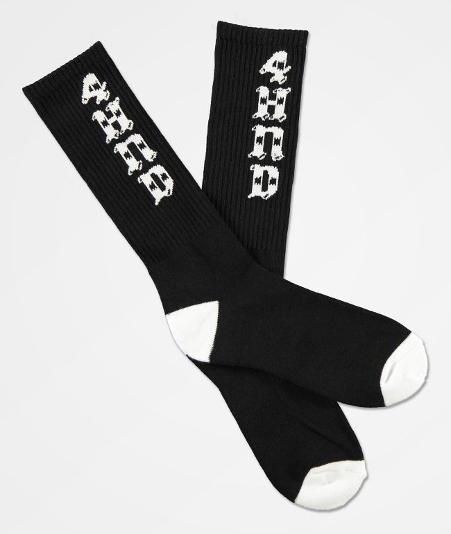 4Hunnid Script calcetines negros y blancos