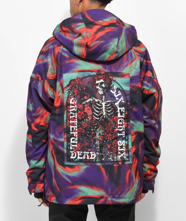 686 x Grateful Dead Renewal Purple TieDye Anorak Snowboard Jacket
