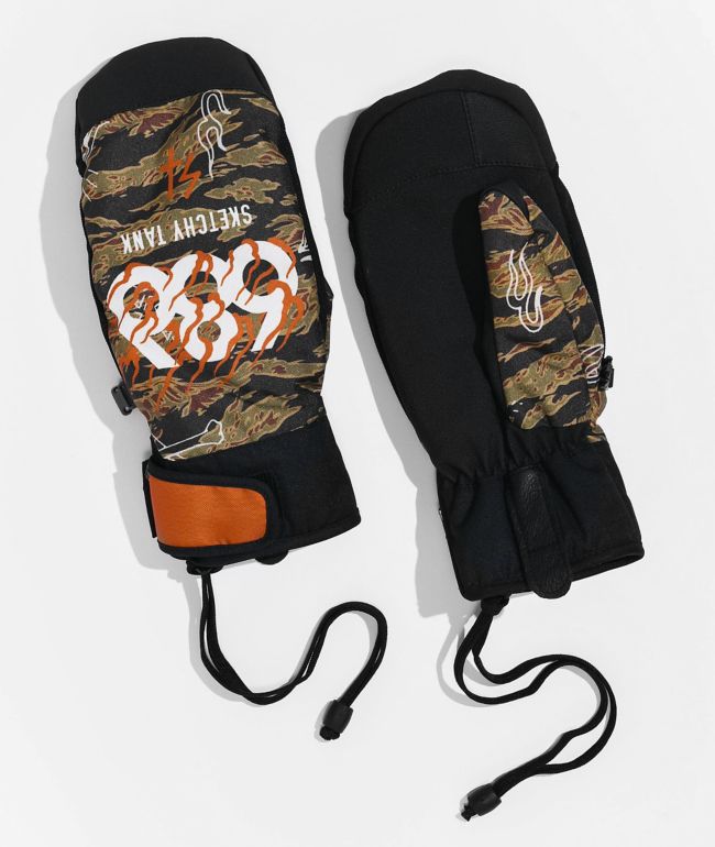 686 x Sketchy Tank Mountain Camo Snowboard Mittens