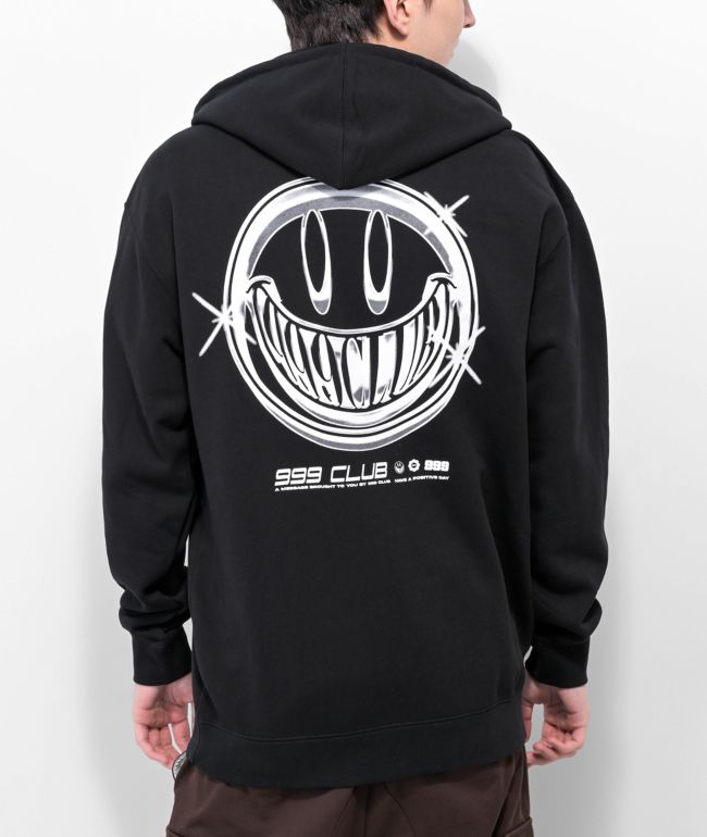 999 Club by Juice WRLD Chrome Smile Black Zip Hoodie