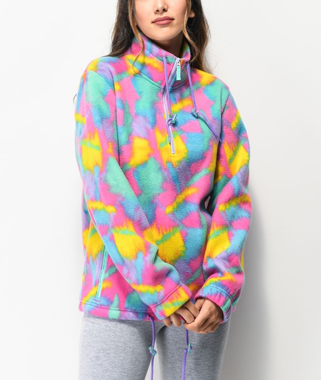 A-Lab Apres Multicolor Print Half Zip Tech Fleece Jacket