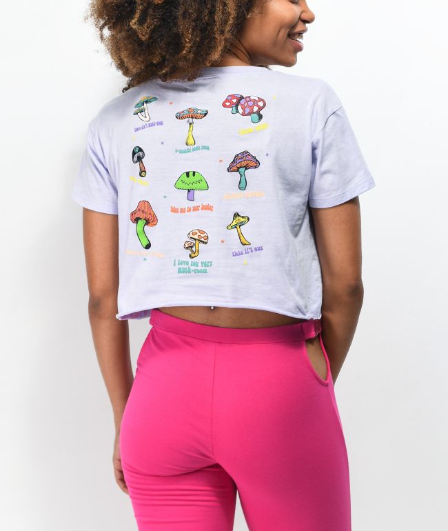 A-Lab Ballina Mushroom Purple Crop T-Shirt