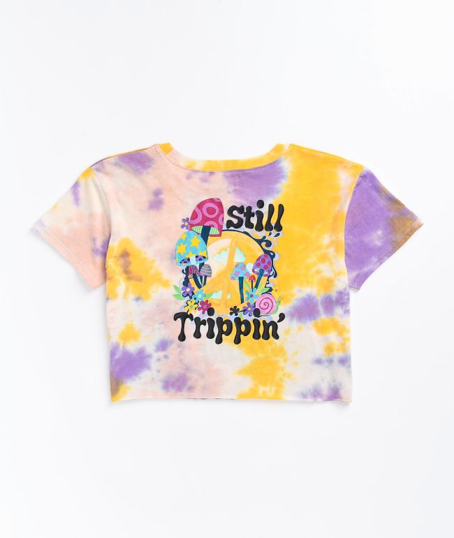 A-Lab Ballina Still Trippin' Multi Tie Dye Crop T-Shirt