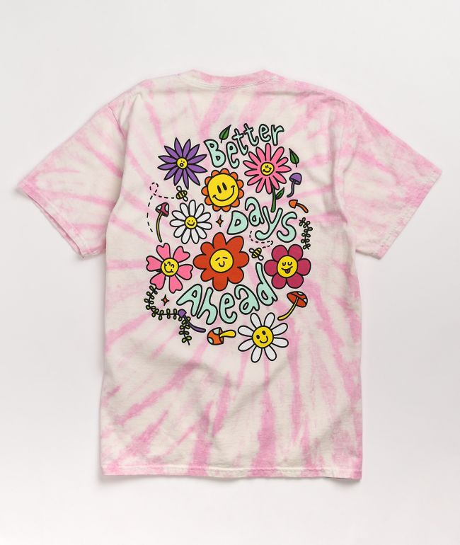 A-Lab Better Days Pink & White Tie Dye T-Shirt