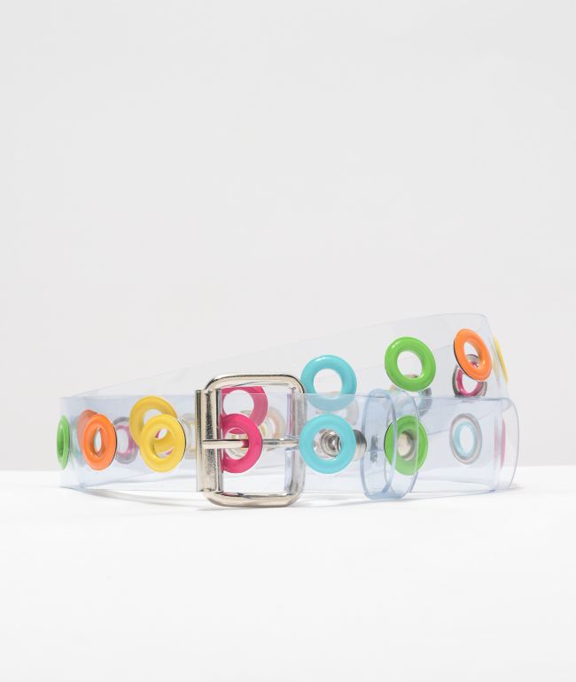 A-Lab Clear & Rainbow Grommet Belt