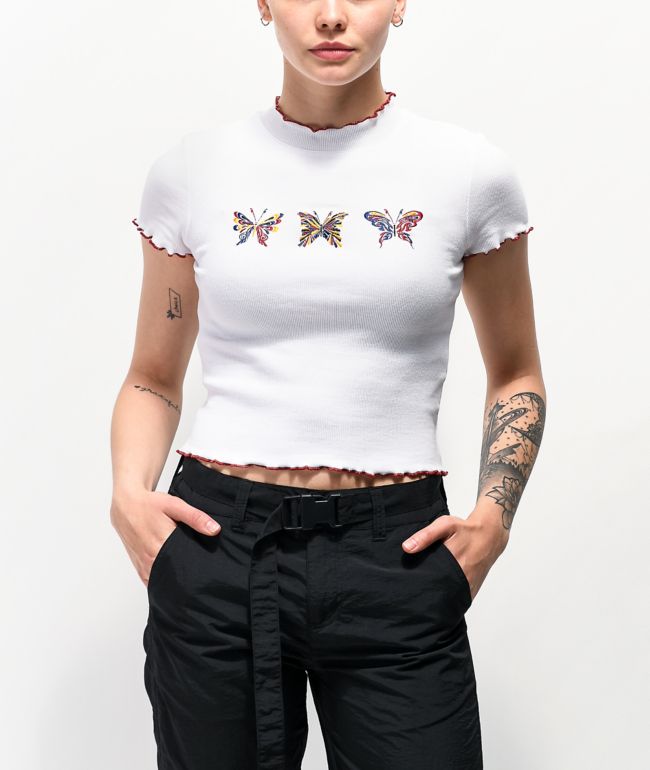 A-Lab Curly Butterfly White T-Shirt