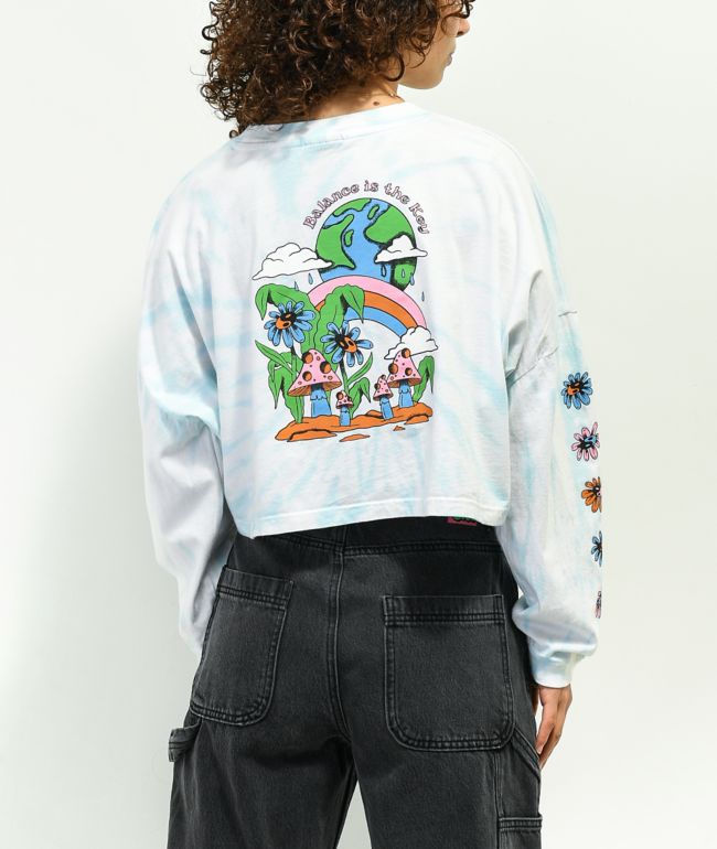 A-Lab Gayle Balance is Key Camiseta corta de manga larga tie dye azul