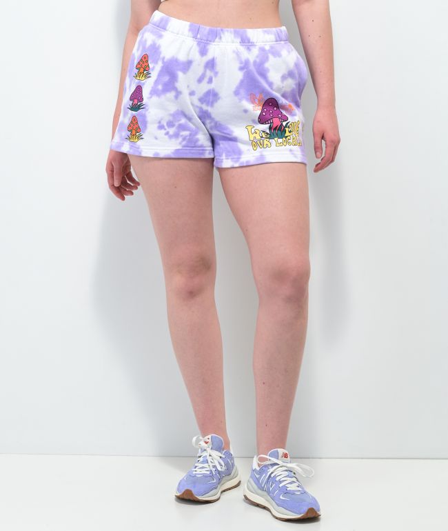 A-Lab Jana Mushroom shorts de chándal tie dye morados