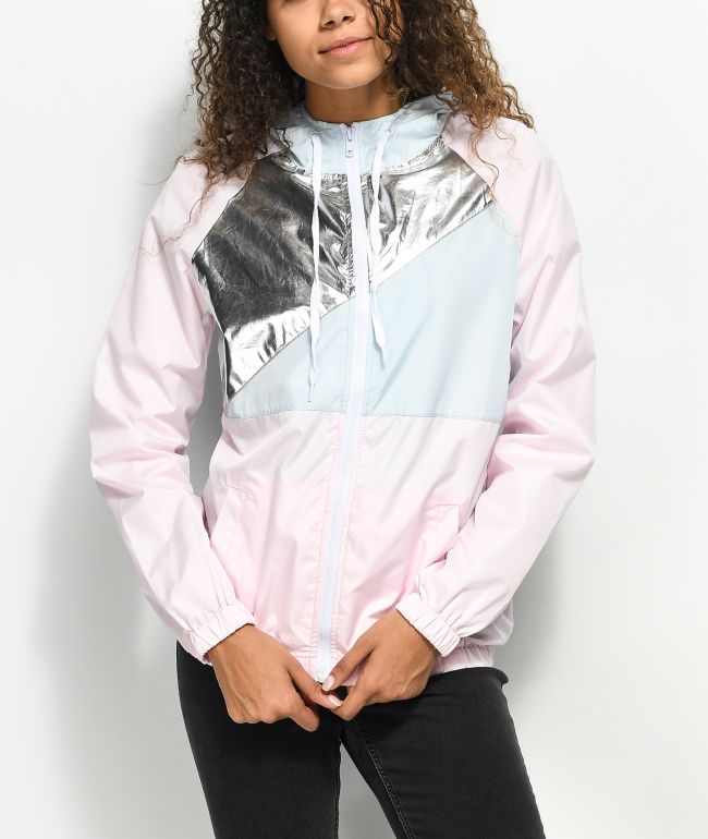 pink silver jacket