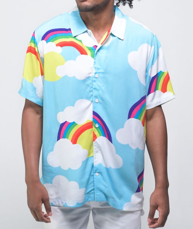 A-Lab Sky High Blue Short Sleeve Button Up Shirt