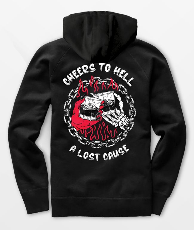 A Lost Cause Cheers To Hell Sudadera con capucha negra