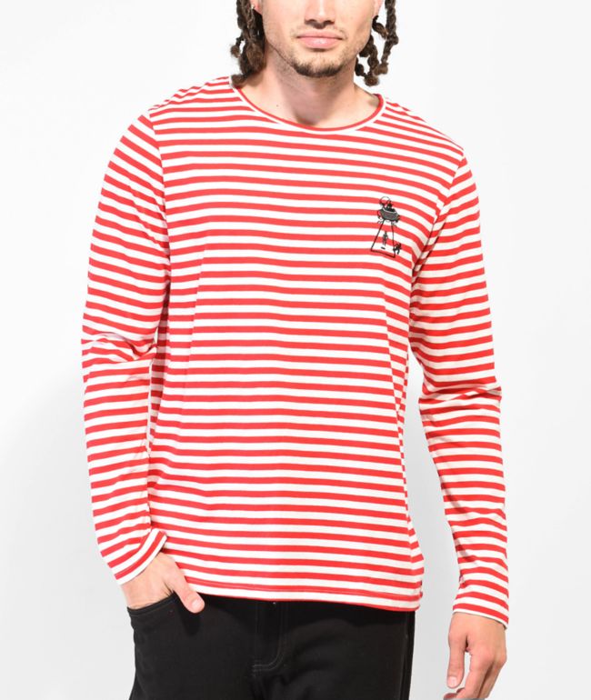 filosofía captura Pertenece Above The Norm Logo camiseta de manga larga con rayas rojas y blancas