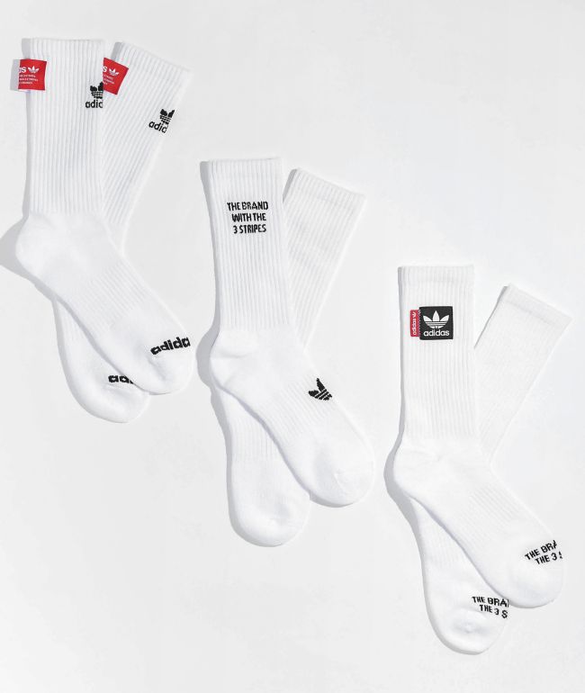 Adidas Originals Passport White 3 Pack Crew Socks