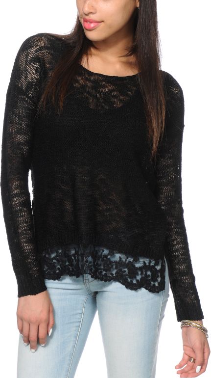 black lace sweater