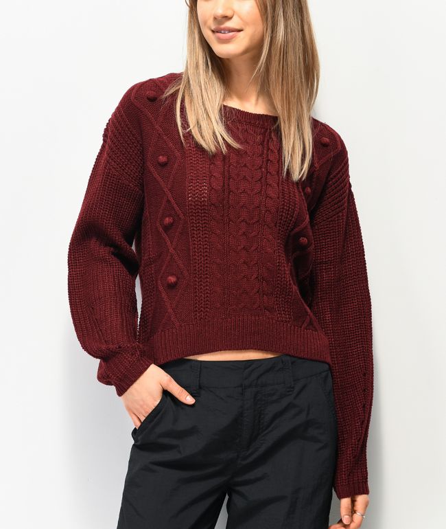 maroon crew neck sweater