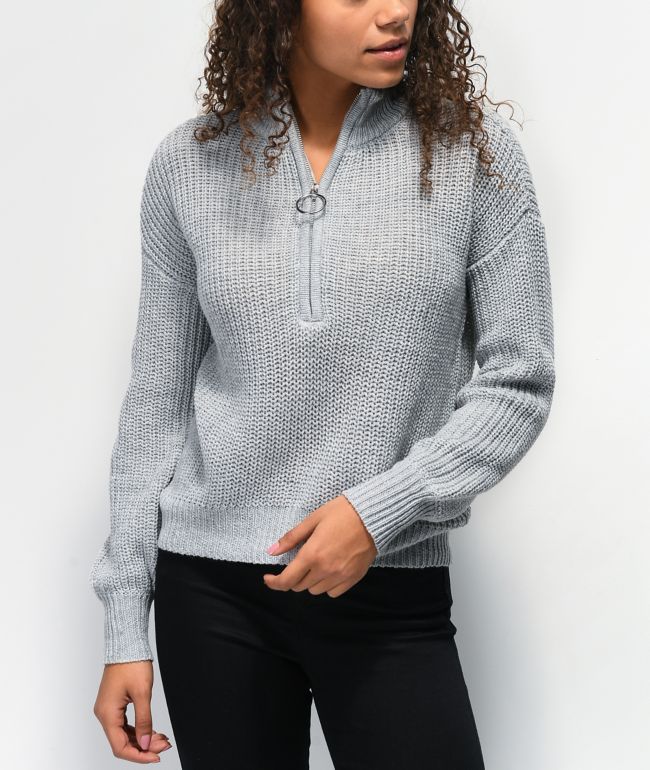 grey half sweater