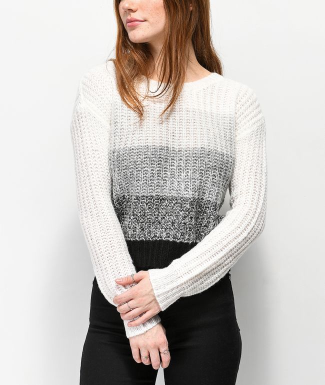 White \u0026 Grey Striped Sweater | Zumiez