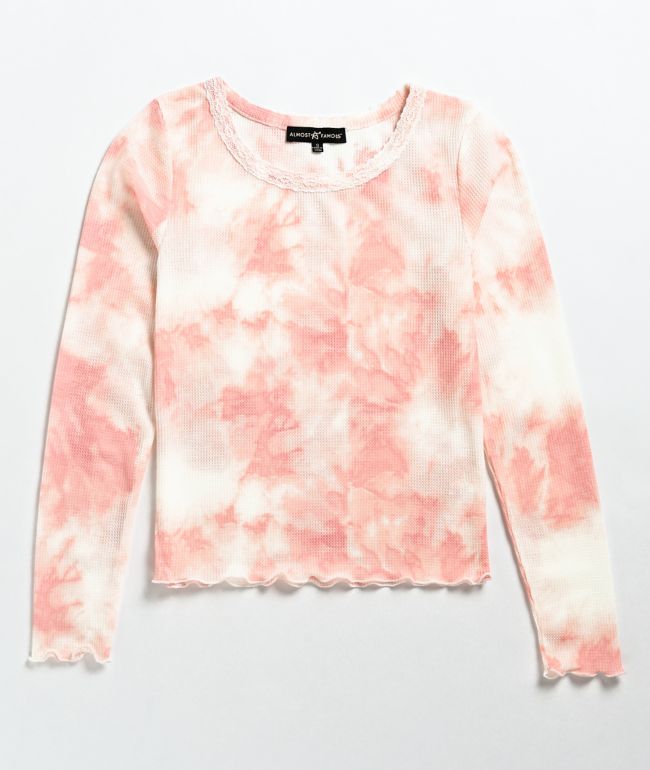 Pink and white long sleeve top Clearance