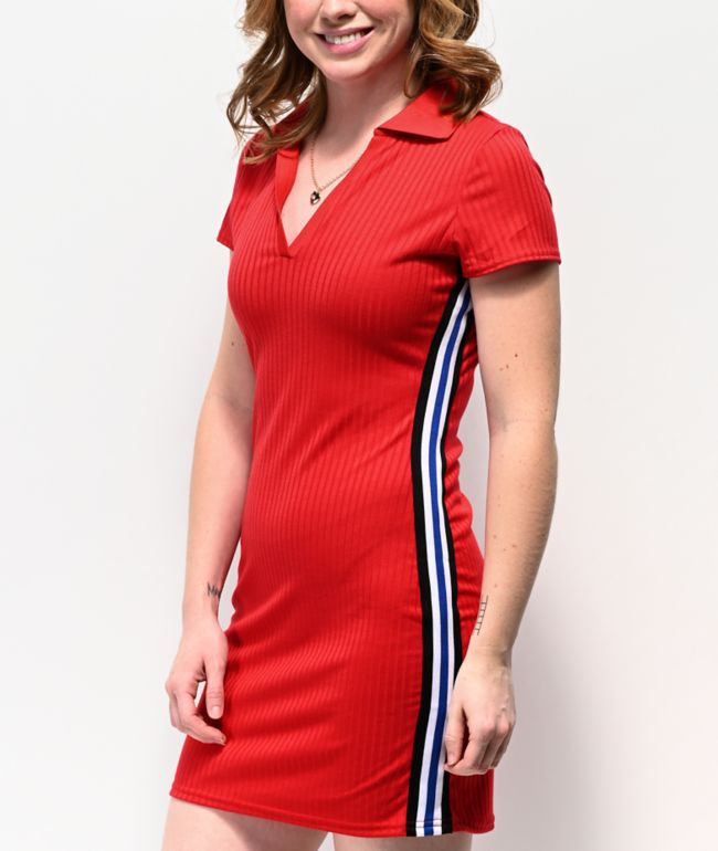 red polo dress