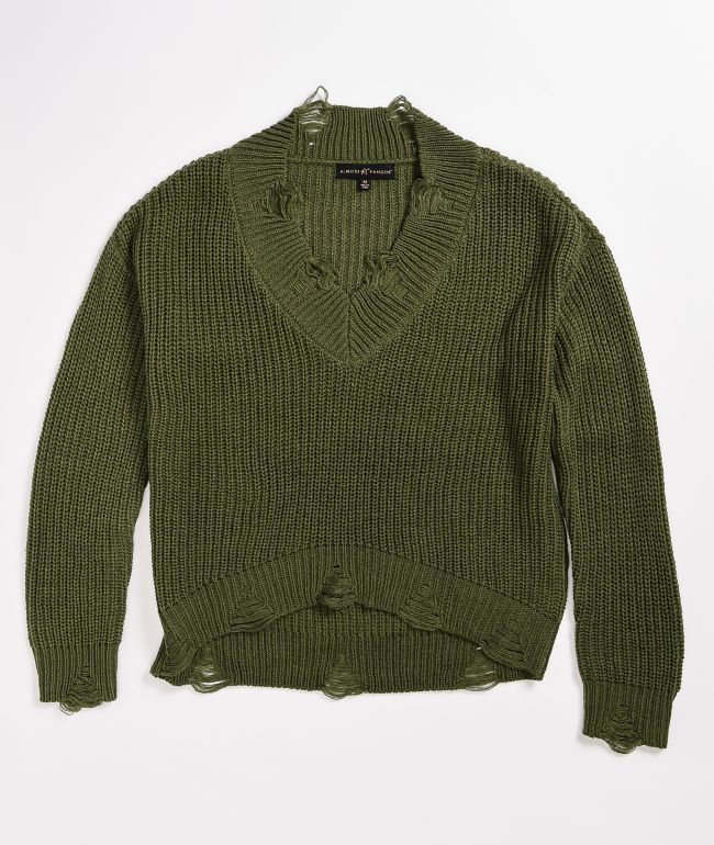 olive colored sweater