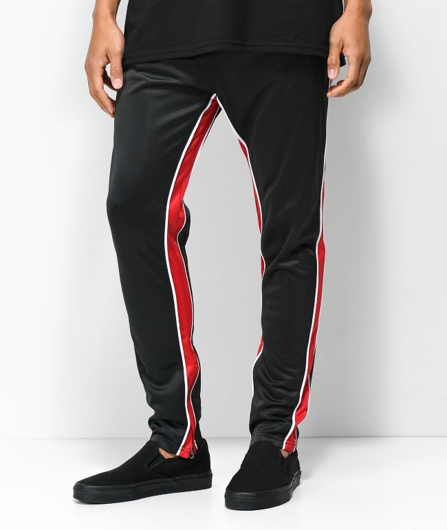 red stripes track pants