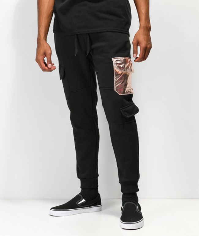 black cargo sweatpants