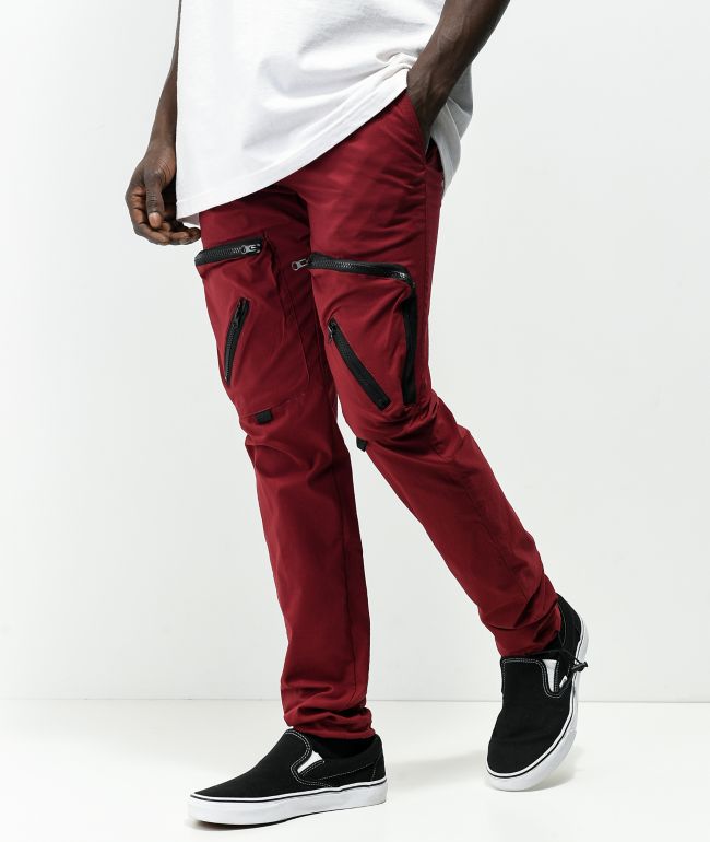 Buy Burgundy Four Pockets Cargo Joggers Online At Best Prices | Tistabene