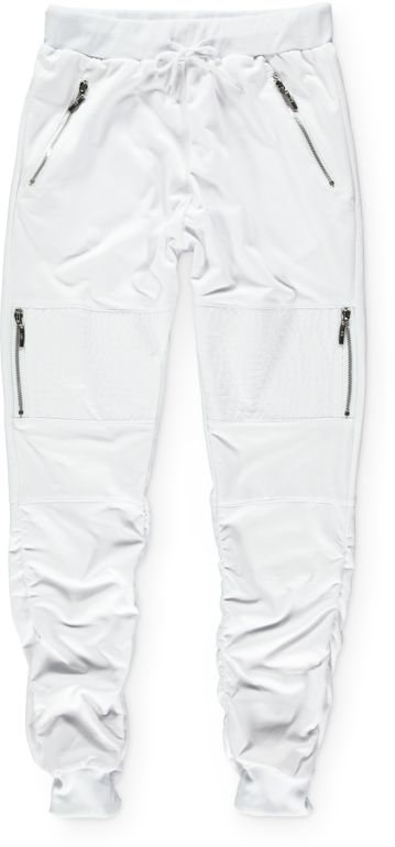 white zipper pants