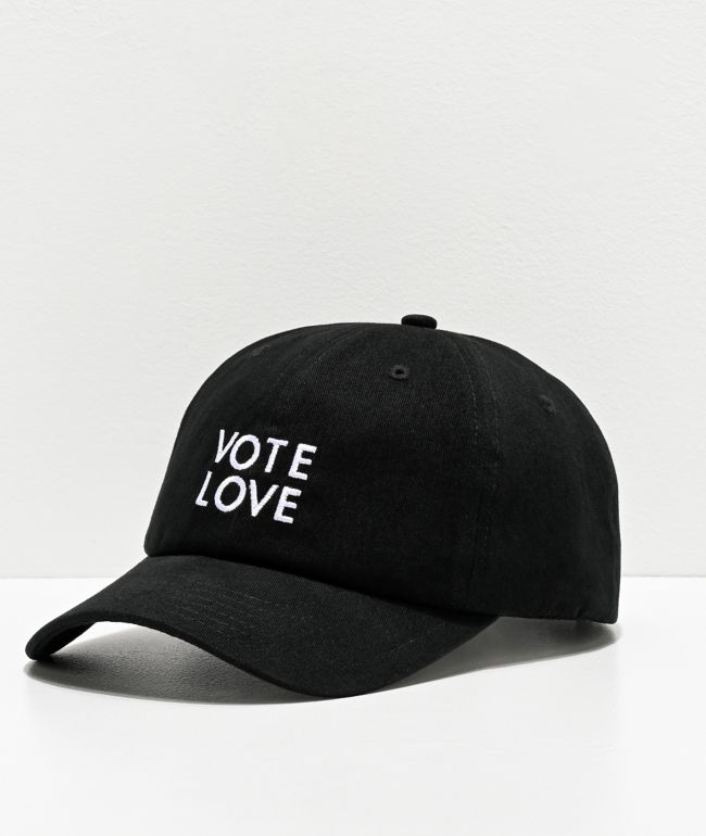 Amplifier Vote Love Flower Black Strapback Hat