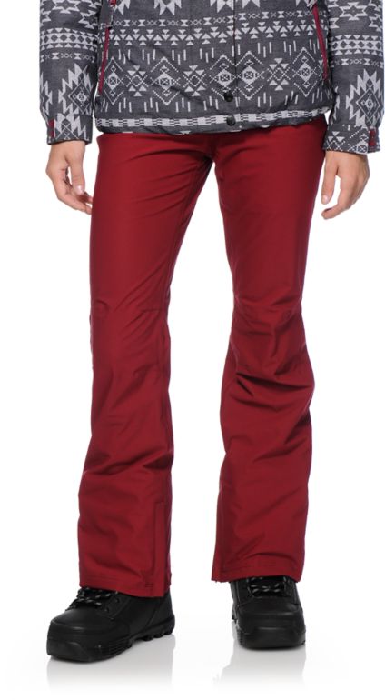 maroon snow pants