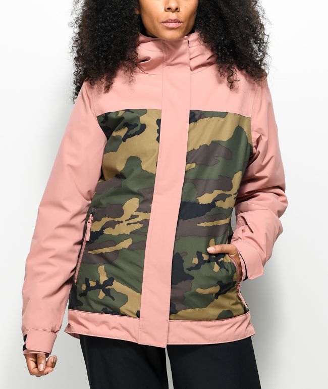 pink camo snowboard jacket