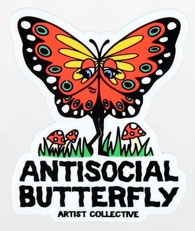 Artist Collective Antisocial Butterfly Sticker Zumiez