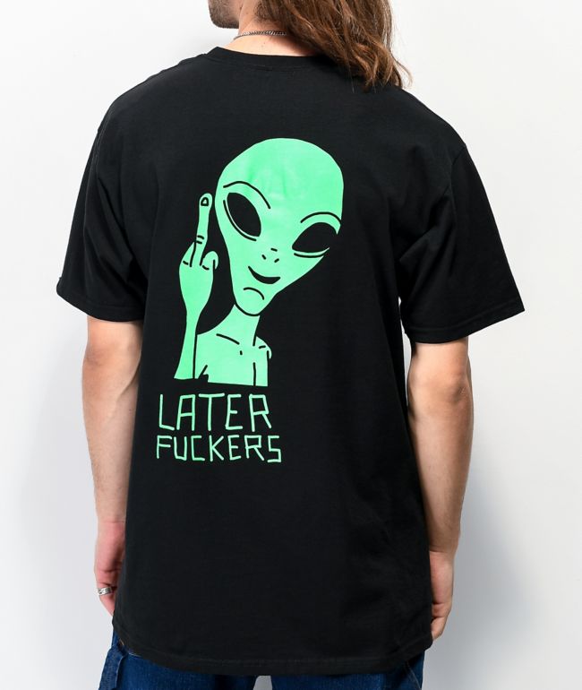 Artist Collective Later Alien Flip Black T Shirt Zumiez