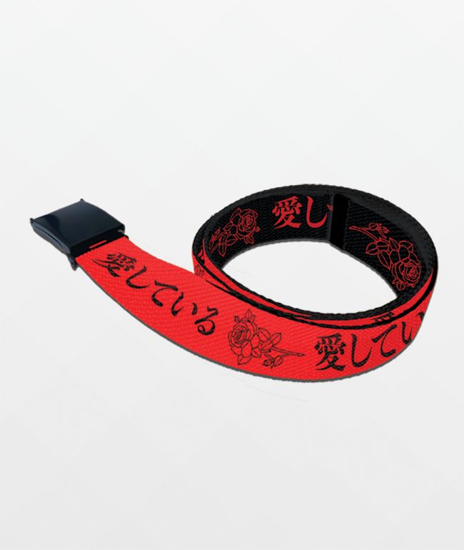 Artist Collective Love You Red Web Belt