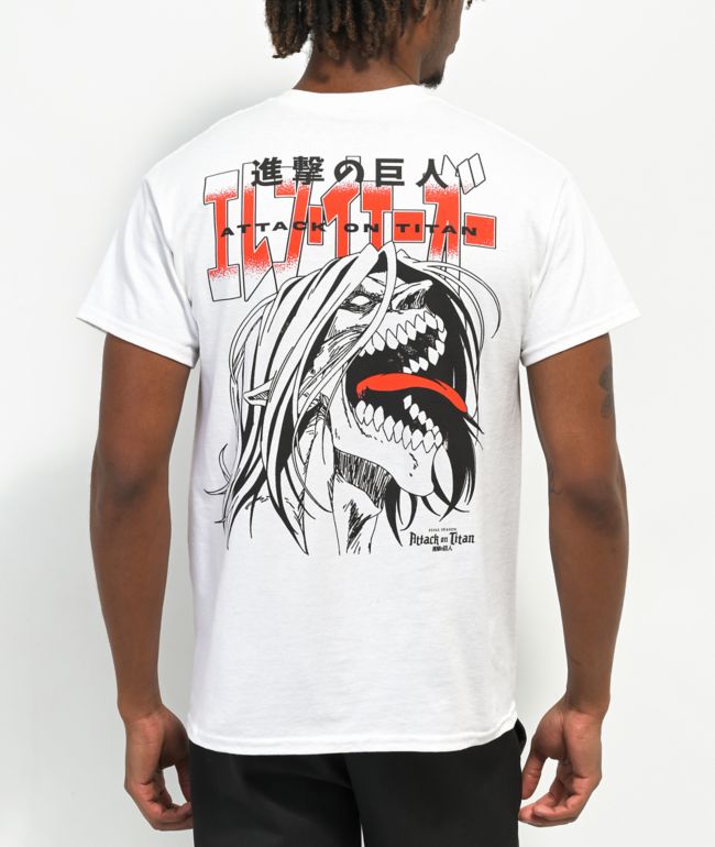 Attack On Titan Eren Jaeger White T-Shirt