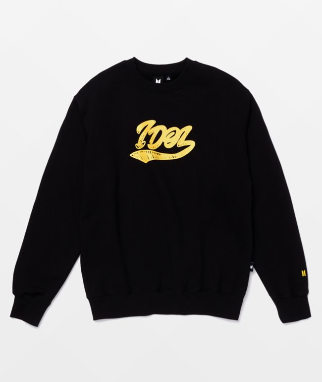 BTS Varsity Idol Black Crew Neck Sweatshirt