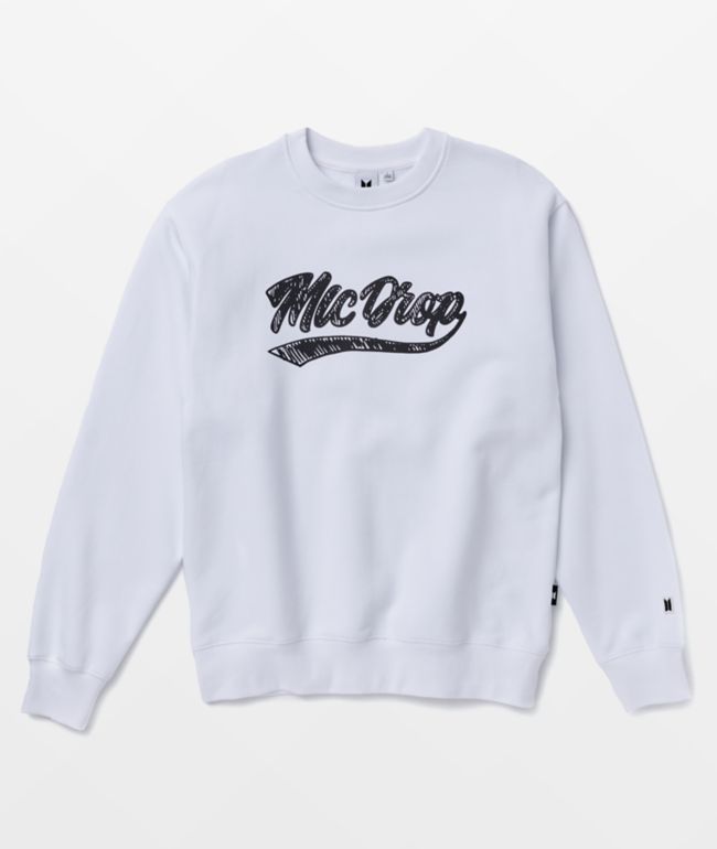 BTS Varsity Mic Drop White Crew Neck 