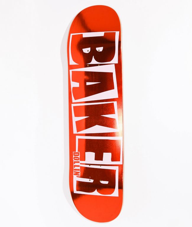 Baker Dollin Brand Logo Red Foil 8.25" Skateboard Deck