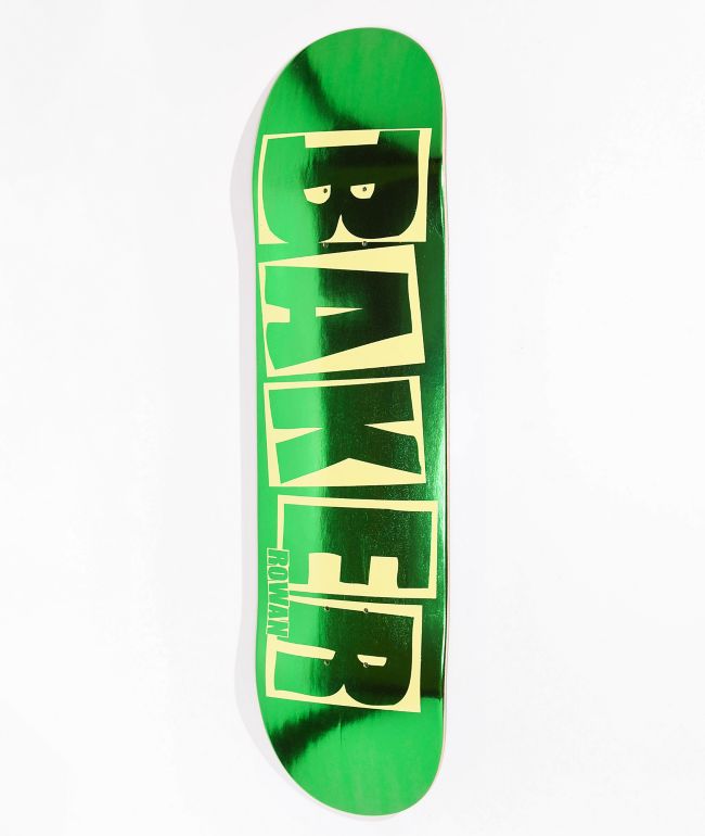 Baker Rowan Brand Logo Green Foil 8.0" Skateboard Deck