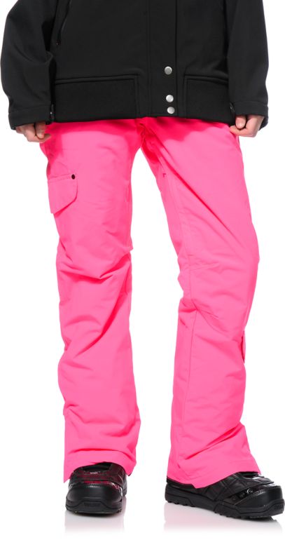 neon pink snow pants
